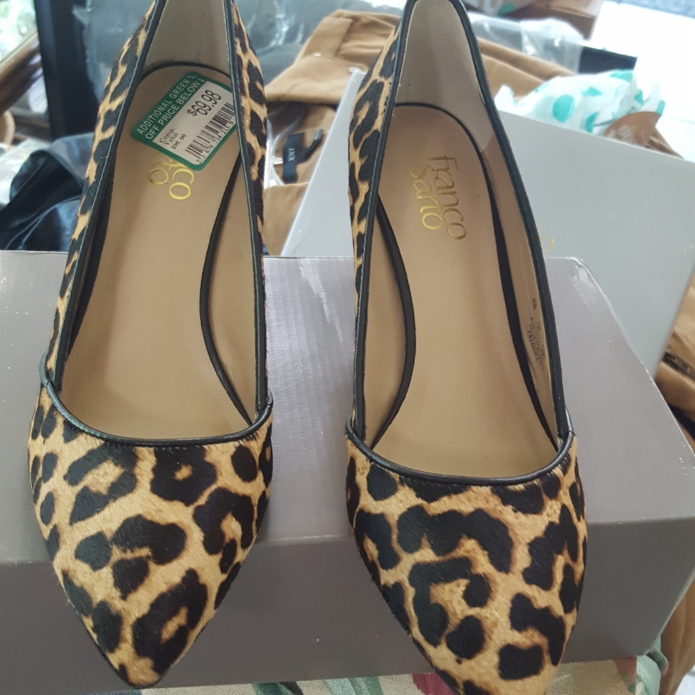 NWT leopard print wedge pumps